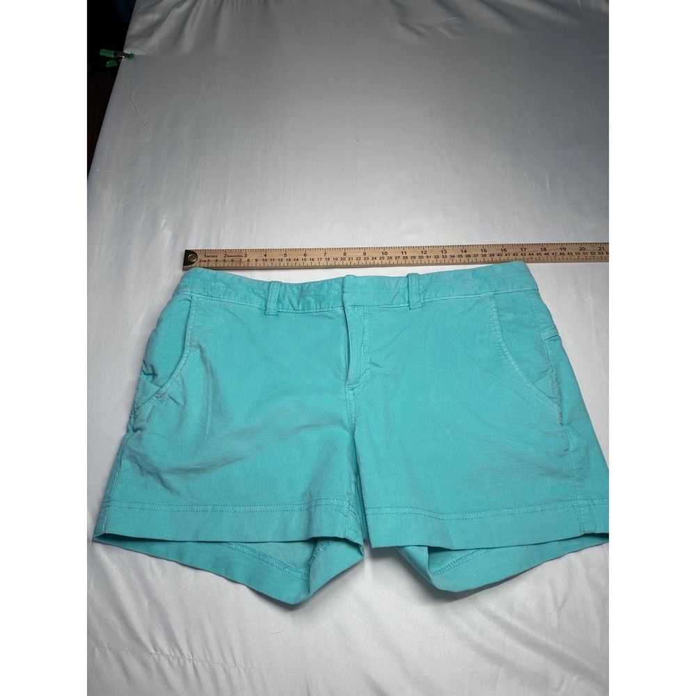 Athleta Turquoise Corduroy Shorts Womens 10 Aqua Blue Fine Wale Active Casual